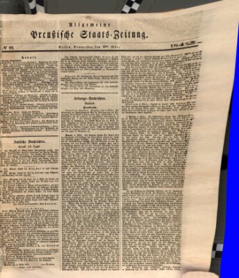 Allgemeine preußische Staats-Zeitung Donnerstag 10. März 1842