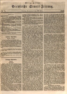 Allgemeine preußische Staats-Zeitung Samstag 12. März 1842