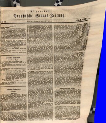 Allgemeine preußische Staats-Zeitung Sonntag 13. März 1842