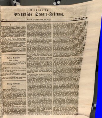 Allgemeine preußische Staats-Zeitung Dienstag 15. März 1842