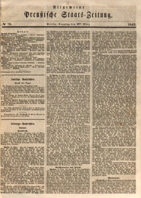 Allgemeine preußische Staats-Zeitung Sonntag 20. März 1842