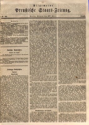 Allgemeine preußische Staats-Zeitung Montag 21. März 1842