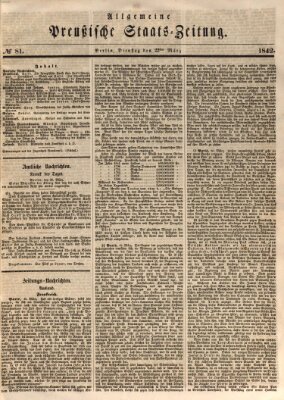 Allgemeine preußische Staats-Zeitung Dienstag 22. März 1842