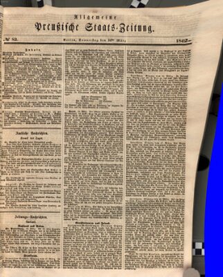 Allgemeine preußische Staats-Zeitung Donnerstag 24. März 1842