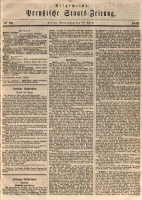 Allgemeine preußische Staats-Zeitung Donnerstag 7. April 1842