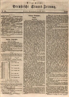 Allgemeine preußische Staats-Zeitung Samstag 9. April 1842