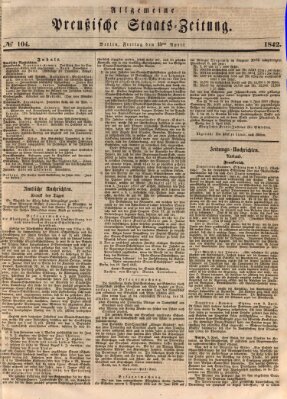 Allgemeine preußische Staats-Zeitung Freitag 15. April 1842