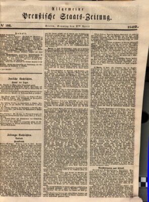 Allgemeine preußische Staats-Zeitung Sonntag 17. April 1842