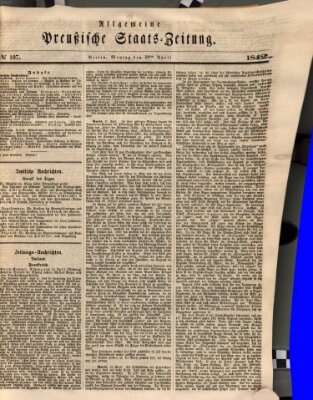 Allgemeine preußische Staats-Zeitung Montag 18. April 1842