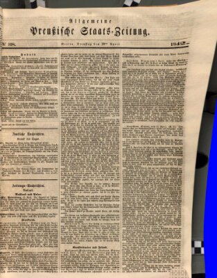 Allgemeine preußische Staats-Zeitung Dienstag 19. April 1842