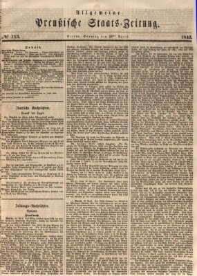 Allgemeine preußische Staats-Zeitung Sonntag 24. April 1842