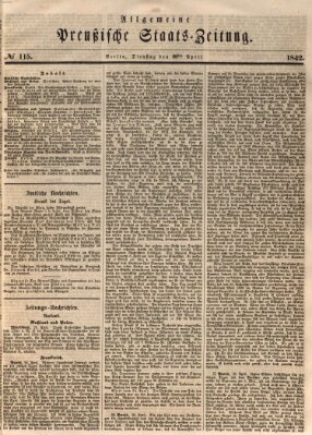 Allgemeine preußische Staats-Zeitung Dienstag 26. April 1842