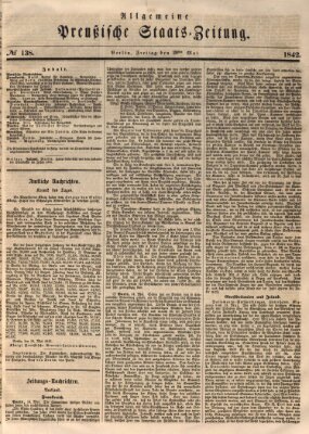 Allgemeine preußische Staats-Zeitung Freitag 20. Mai 1842