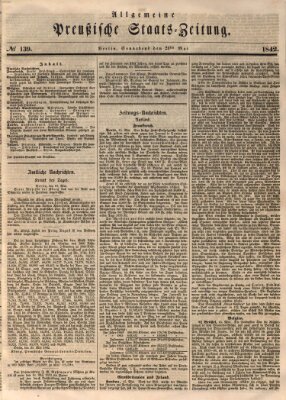 Allgemeine preußische Staats-Zeitung Samstag 21. Mai 1842