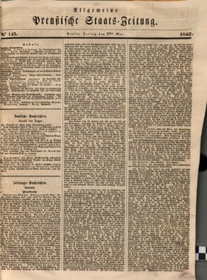 Allgemeine preußische Staats-Zeitung Freitag 27. Mai 1842