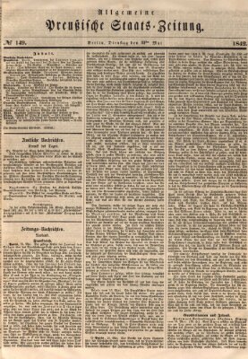 Allgemeine preußische Staats-Zeitung Dienstag 31. Mai 1842