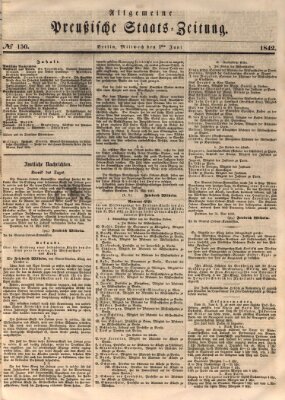 Allgemeine preußische Staats-Zeitung Mittwoch 1. Juni 1842