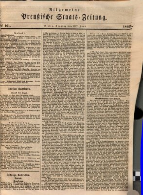 Allgemeine preußische Staats-Zeitung Sonntag 12. Juni 1842