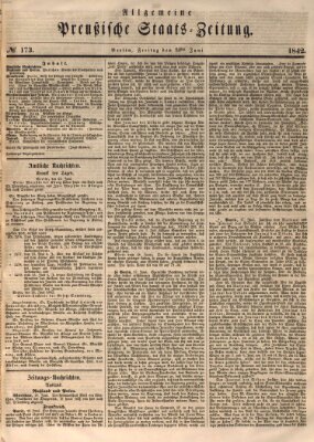 Allgemeine preußische Staats-Zeitung Freitag 24. Juni 1842