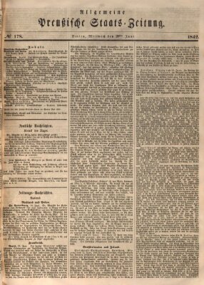 Allgemeine preußische Staats-Zeitung Mittwoch 29. Juni 1842