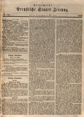 Allgemeine preußische Staats-Zeitung Donnerstag 30. Juni 1842