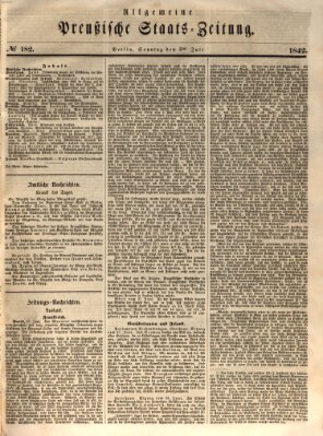 Allgemeine preußische Staats-Zeitung Sonntag 3. Juli 1842