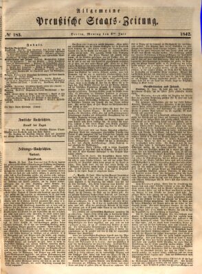 Allgemeine preußische Staats-Zeitung Montag 4. Juli 1842