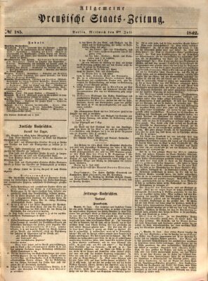 Allgemeine preußische Staats-Zeitung Mittwoch 6. Juli 1842