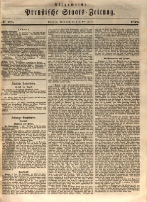 Allgemeine preußische Staats-Zeitung Samstag 9. Juli 1842