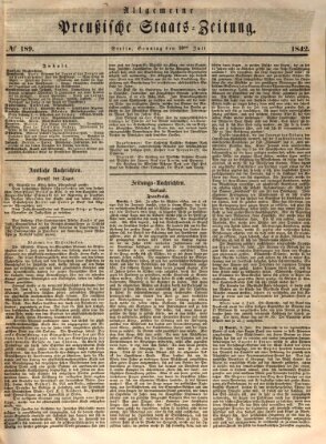 Allgemeine preußische Staats-Zeitung Sonntag 10. Juli 1842