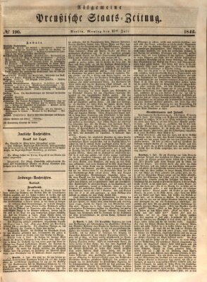 Allgemeine preußische Staats-Zeitung Montag 11. Juli 1842