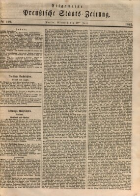 Allgemeine preußische Staats-Zeitung Mittwoch 20. Juli 1842