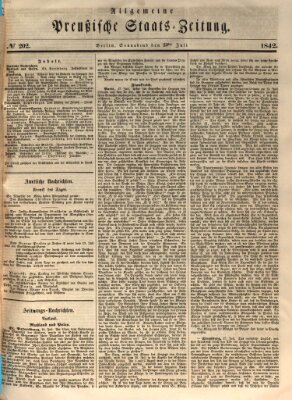 Allgemeine preußische Staats-Zeitung Samstag 23. Juli 1842