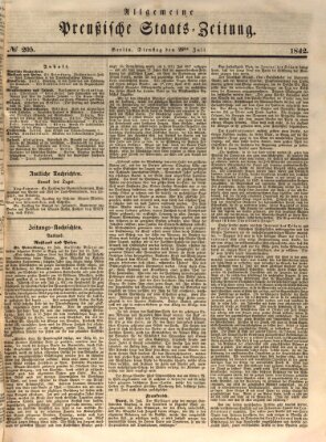 Allgemeine preußische Staats-Zeitung Dienstag 26. Juli 1842