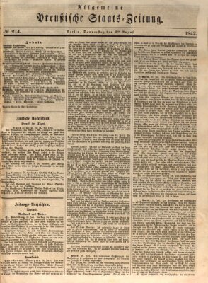 Allgemeine preußische Staats-Zeitung Donnerstag 4. August 1842