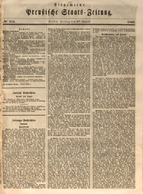 Allgemeine preußische Staats-Zeitung Freitag 5. August 1842