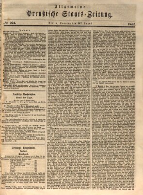 Allgemeine preußische Staats-Zeitung Sonntag 14. August 1842