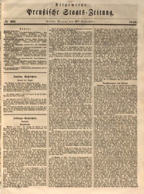 Allgemeine preußische Staats-Zeitung Montag 19. September 1842