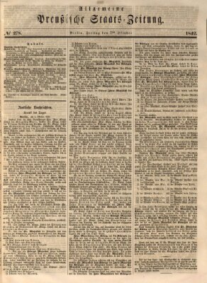 Allgemeine preußische Staats-Zeitung Freitag 7. Oktober 1842