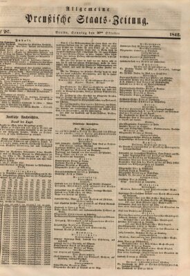 Allgemeine preußische Staats-Zeitung Sonntag 16. Oktober 1842