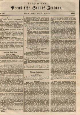 Allgemeine preußische Staats-Zeitung Montag 17. Oktober 1842