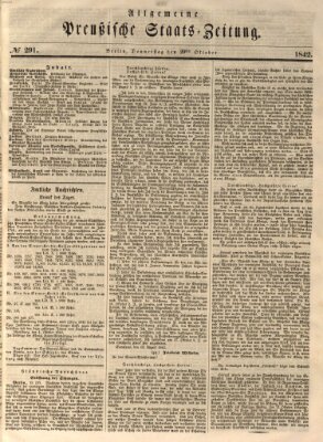 Allgemeine preußische Staats-Zeitung Donnerstag 20. Oktober 1842