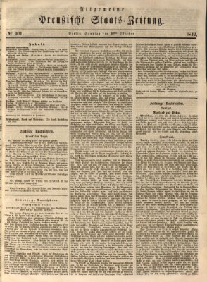 Allgemeine preußische Staats-Zeitung Sonntag 30. Oktober 1842