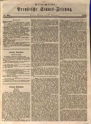 Allgemeine preußische Staats-Zeitung Montag 7. November 1842