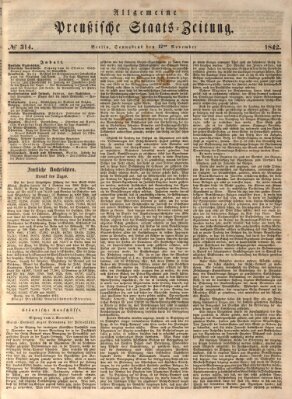 Allgemeine preußische Staats-Zeitung Samstag 12. November 1842