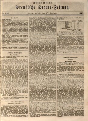 Allgemeine preußische Staats-Zeitung Dienstag 22. November 1842