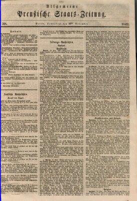 Allgemeine preußische Staats-Zeitung Samstag 26. November 1842