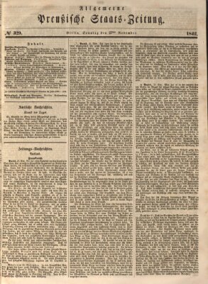 Allgemeine preußische Staats-Zeitung Sonntag 27. November 1842