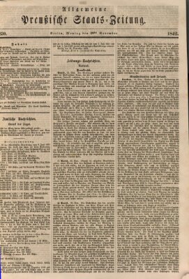 Allgemeine preußische Staats-Zeitung Montag 28. November 1842