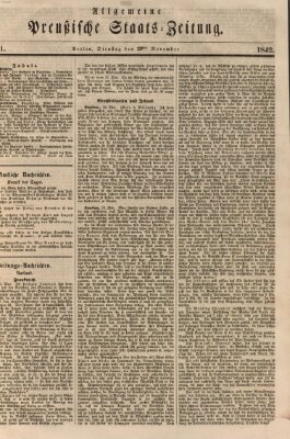 Allgemeine preußische Staats-Zeitung Dienstag 29. November 1842